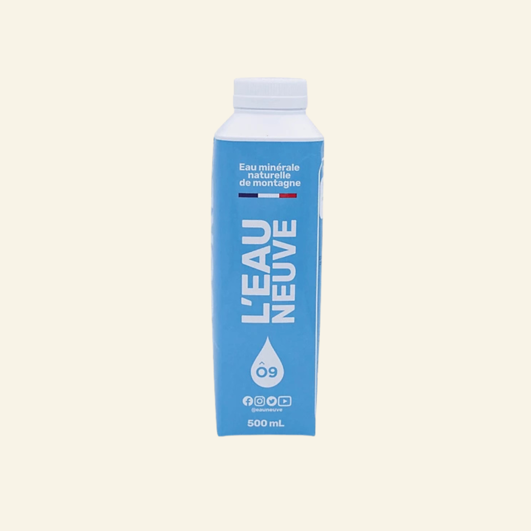 Eau minérale naturelle en brique carton